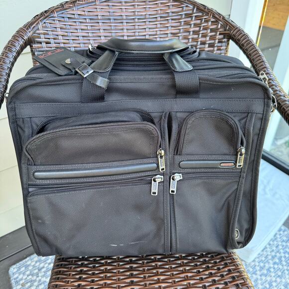 TUMI Alpha Deluxe Wheel Rolling Expandable Carry On 26103D4 Ballistic Nylon 17" - Picture 4 of 12